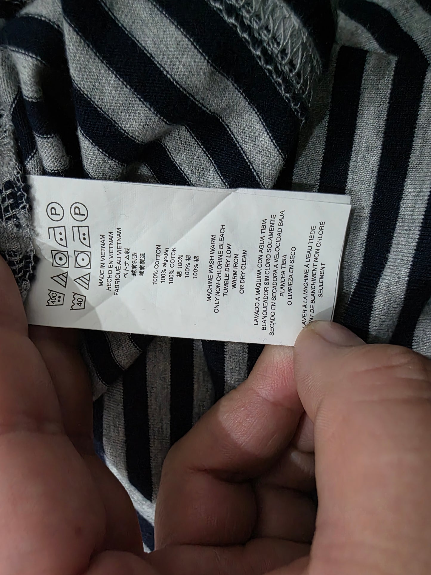 Playera Polo Michael Kors Grande L Gris Lineas Negras