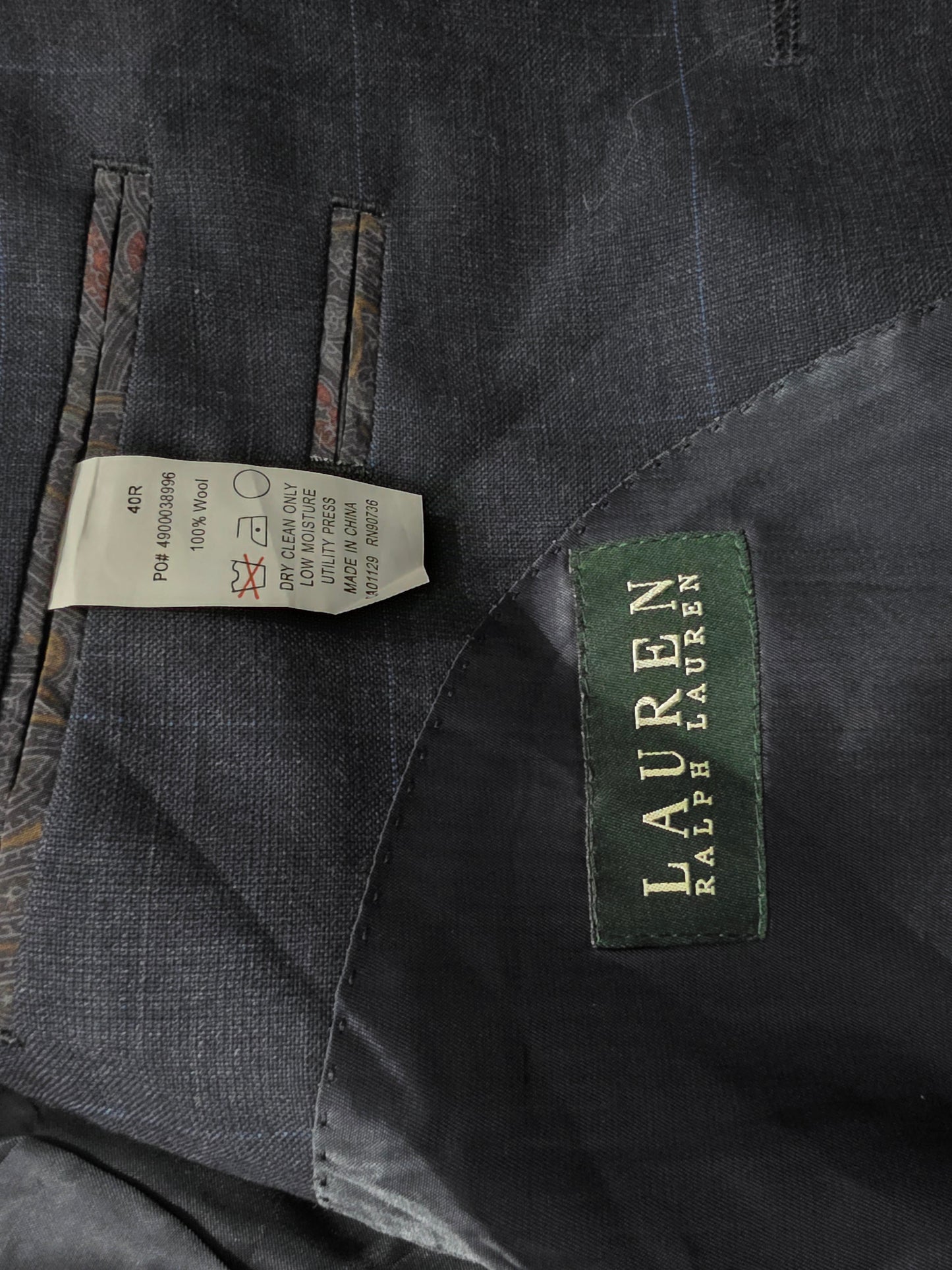 Saco Ralph Lauren 40r Azul Geometrico