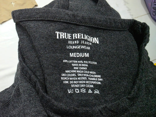 Playera True Religion Mediana M Gris Sin Mangas