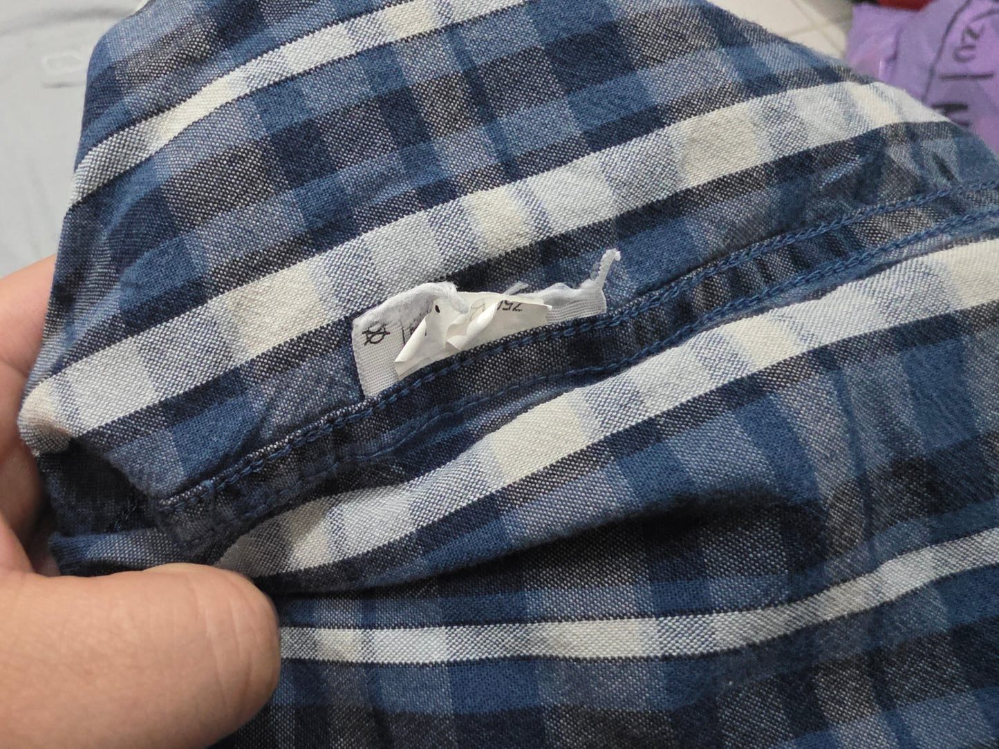 Camisa Carhatt Grande L Manga Corta Loose Fit Azul Cuadro