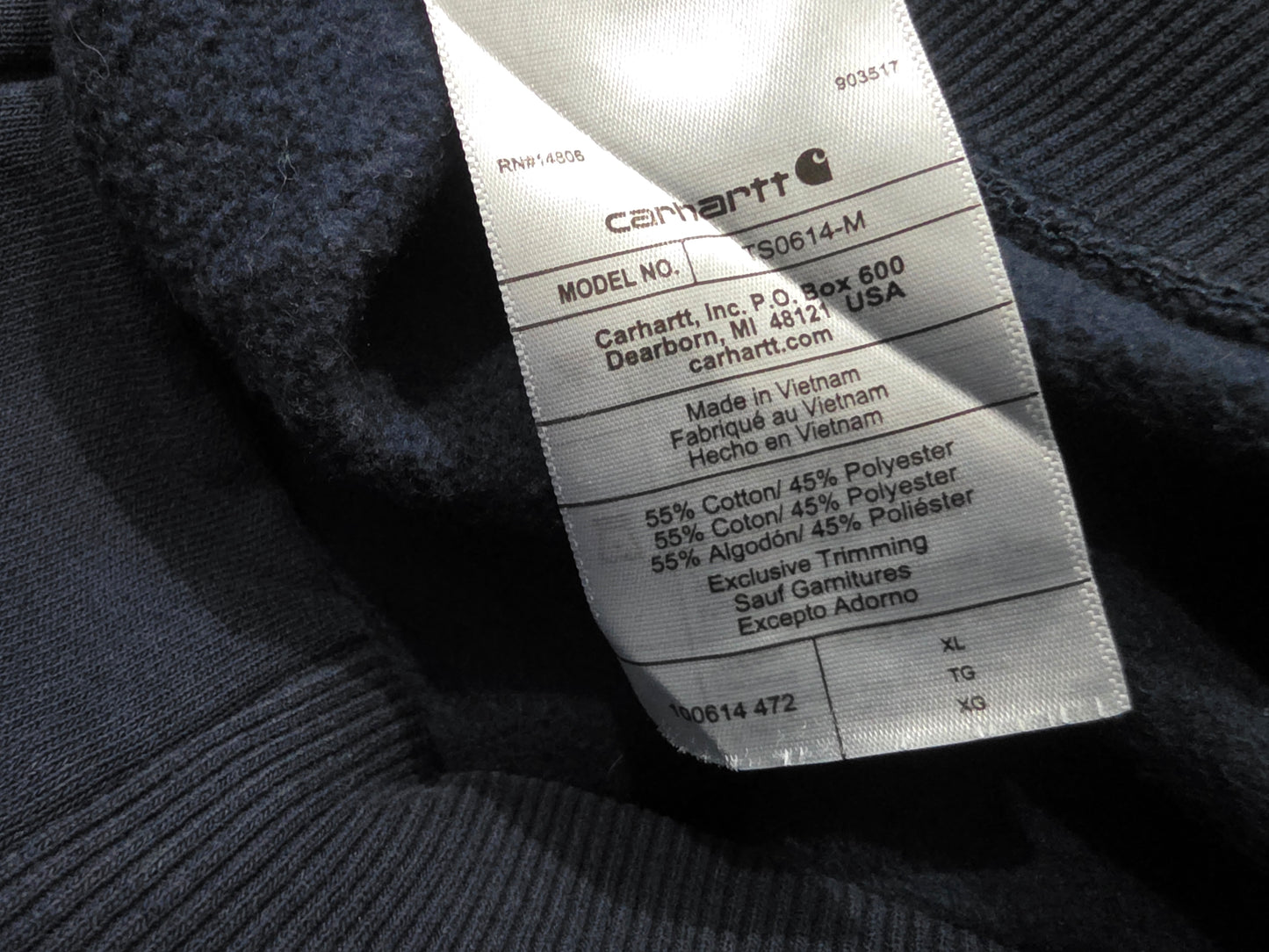 Sudadera Carhartt Xgrande Xl Loose Fit Azul Rain Defender