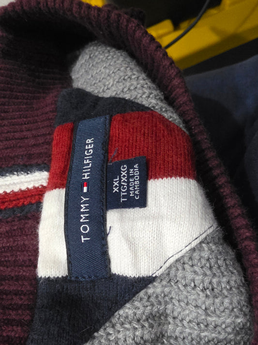 Sueter Tommy Hilfiger 2xl Vino Y Azul