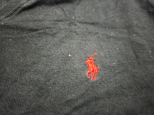 Sueter Ralph Lauren 2xl Negro Pony Rojo Delgado