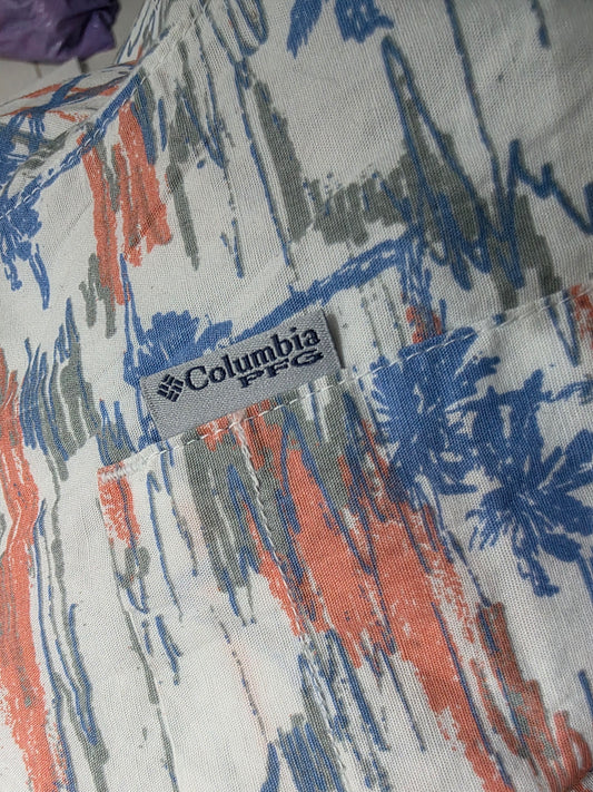 Camisa Manga Corta Columbia Pfg Grande L Blanca Palmeras