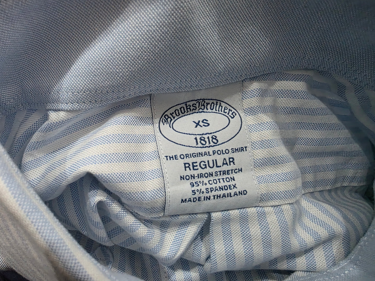 Camisa Brooks Brothers Manga Corta Xchico Xs Azul Regularfit
