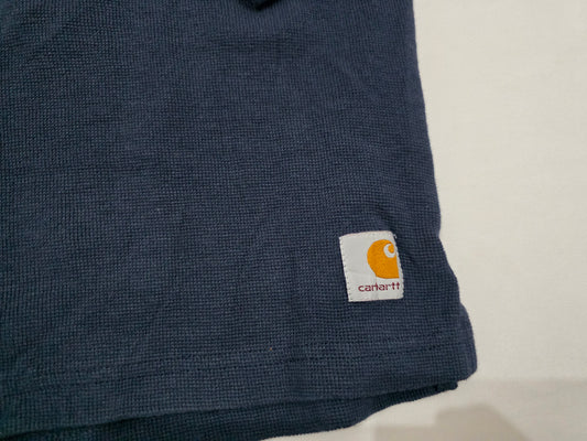 Playera Manga Larga Carhatt Grande L Azul Botones