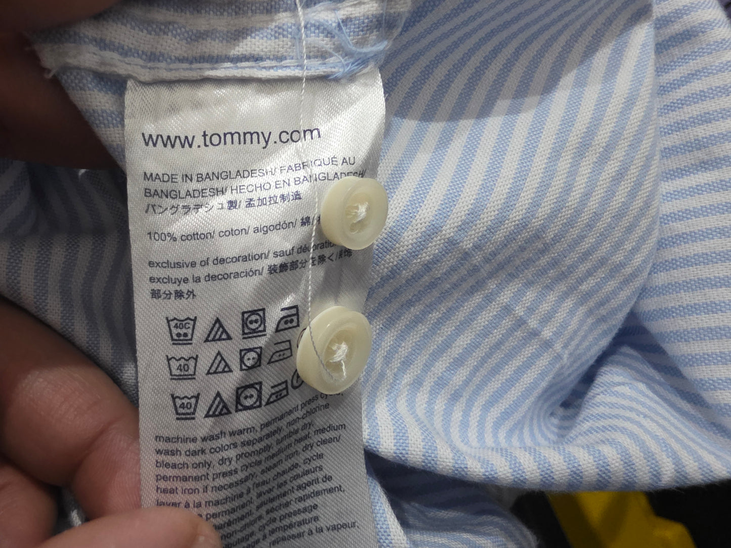 Camisa Manga Corta Tommy Hilfiger 2xl Azul Claro