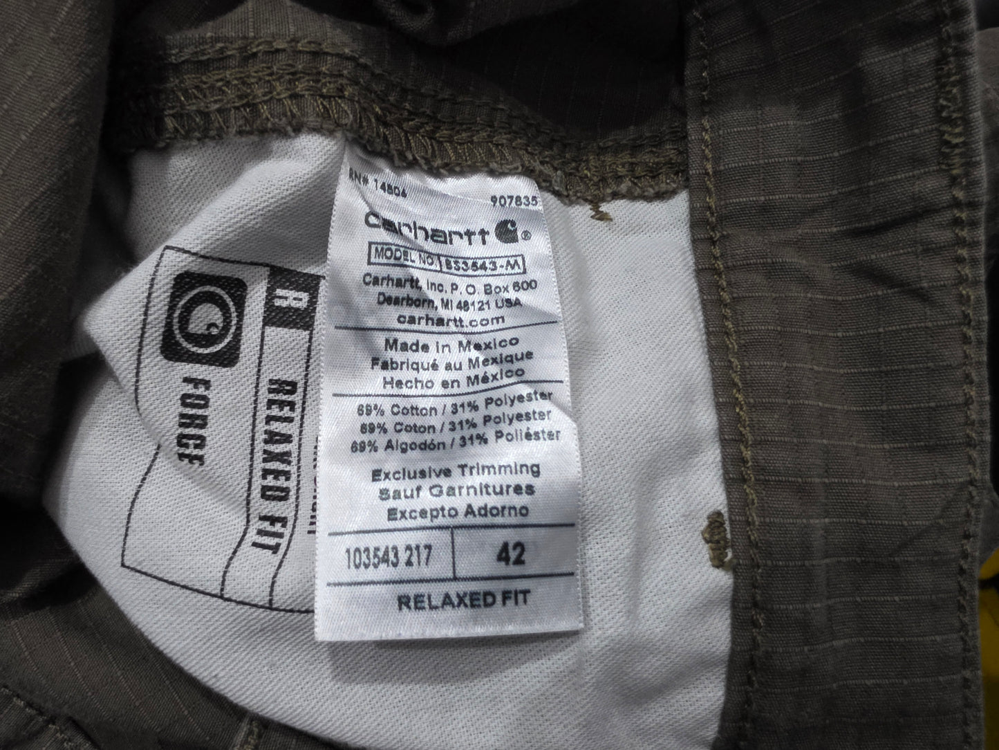 Bermuda Carhatt Cargo Talla 42 Cafe