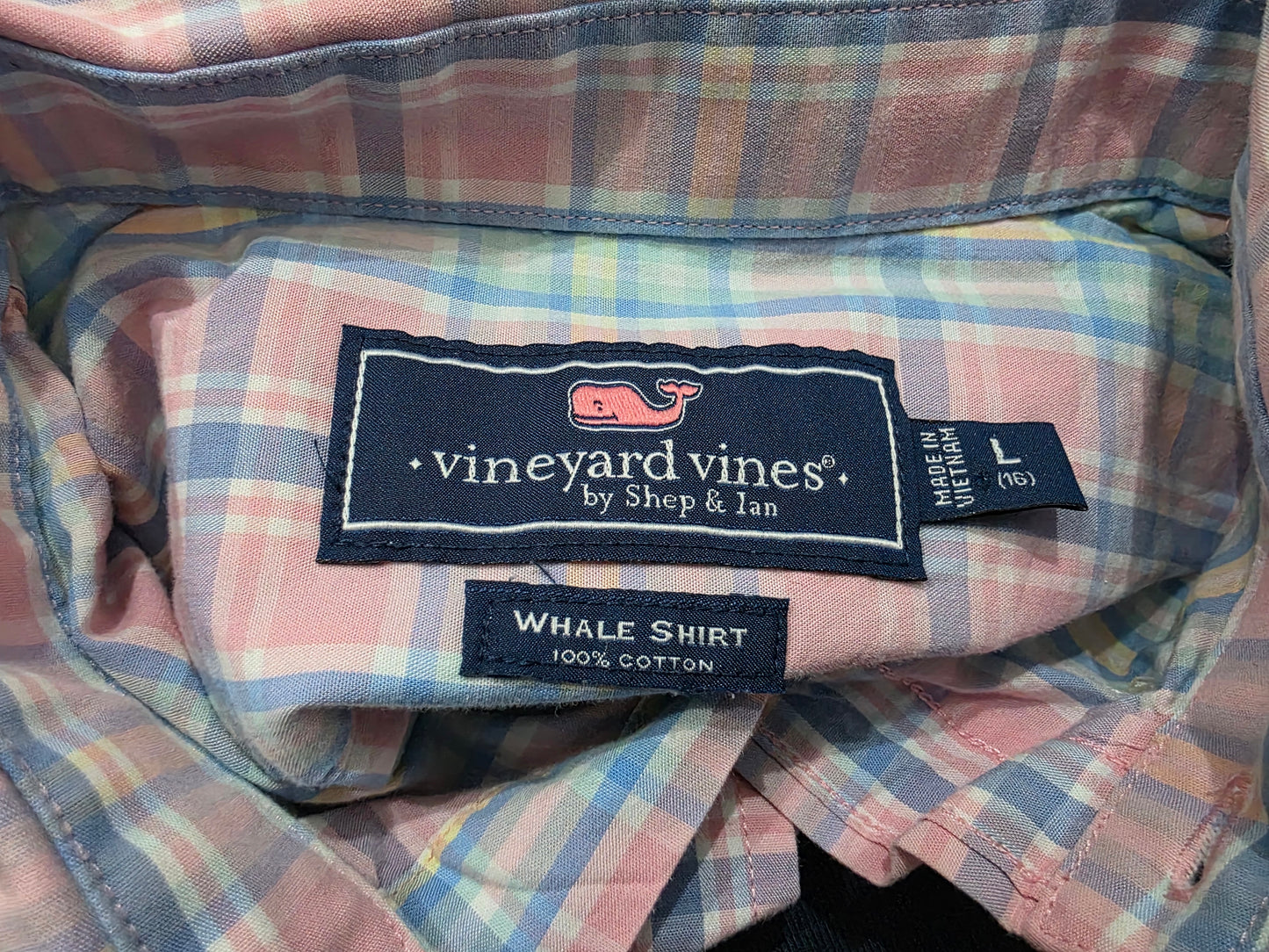 Camisa Vineyard Vines Adolescente L 16 Años Cuadro Rosa
