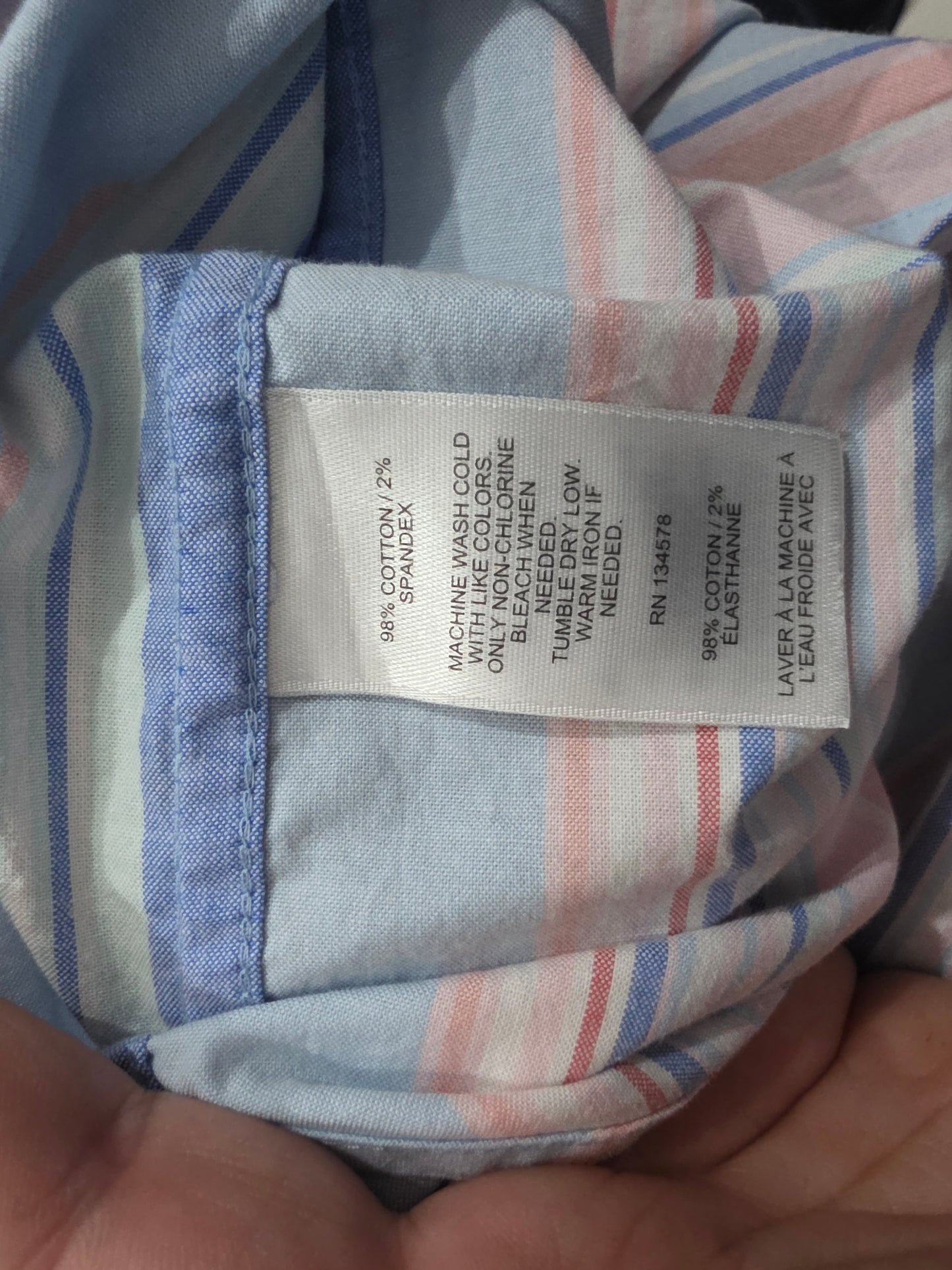Camisa Manga Corta Vineyard Vines Xchico Xs Azul Y Rosa
