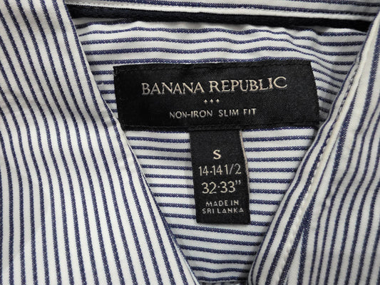 Camisa Banana Republic Chico S 14 1/2 32-33 Blanca Lineas