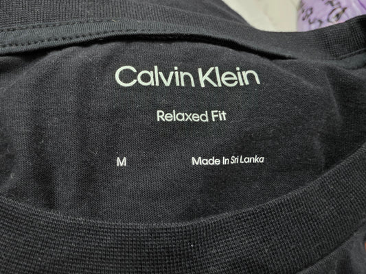 Playera Calvin Klein Mediana M Relaxed Fit Negro Letras