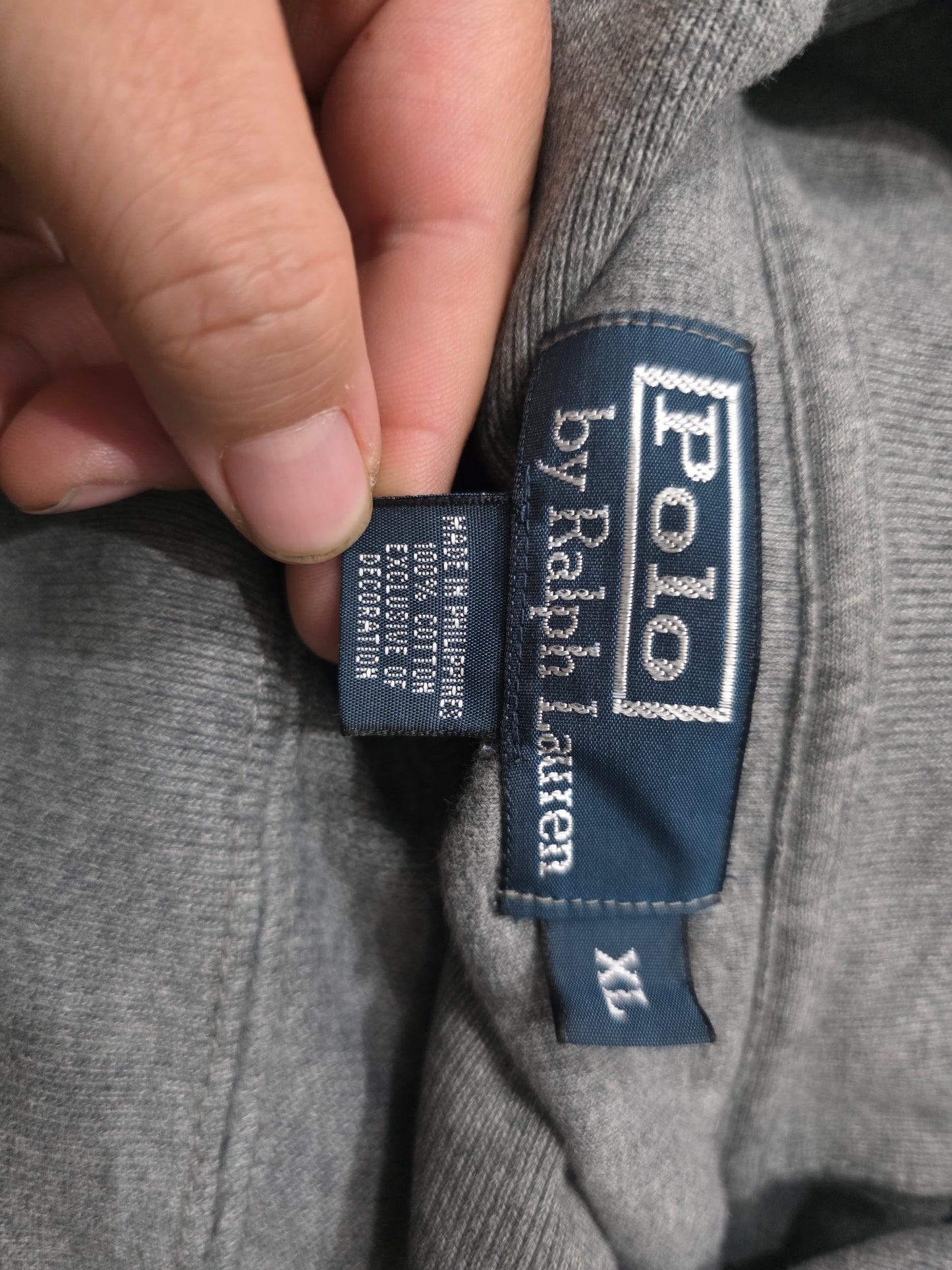 Sueter Ralph Lauren Xgrande Xl Gris Pony Azul