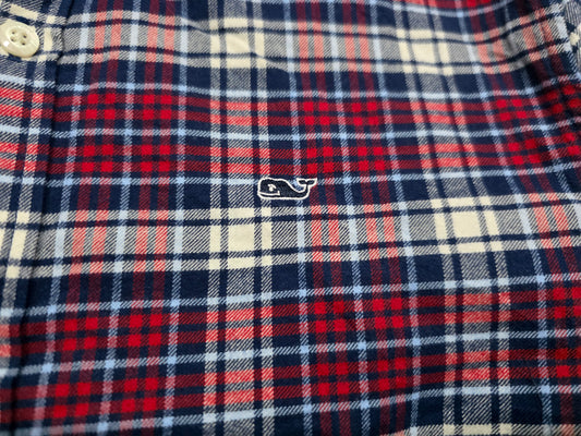 Camisa Vineyard Vines Adolescente L 16 Cuadro Rojo