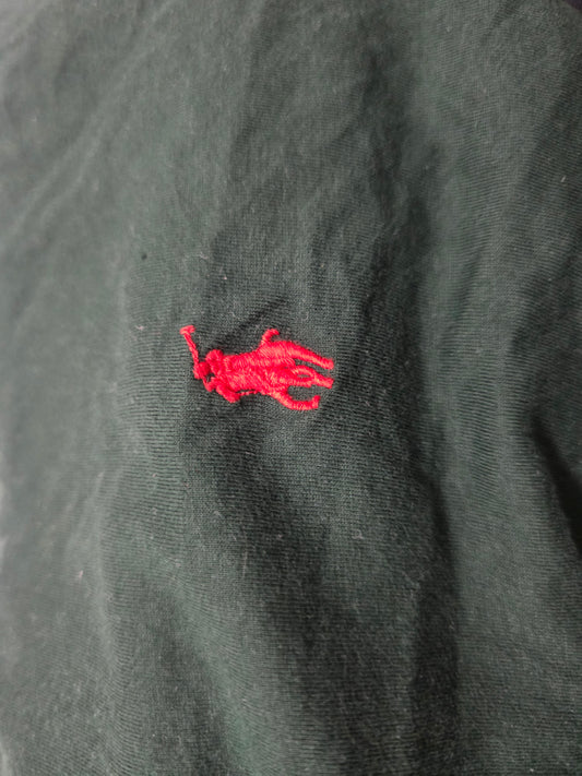 Playera Con Gorro Ralph Lauren Mediana M Verde Pony Rojo