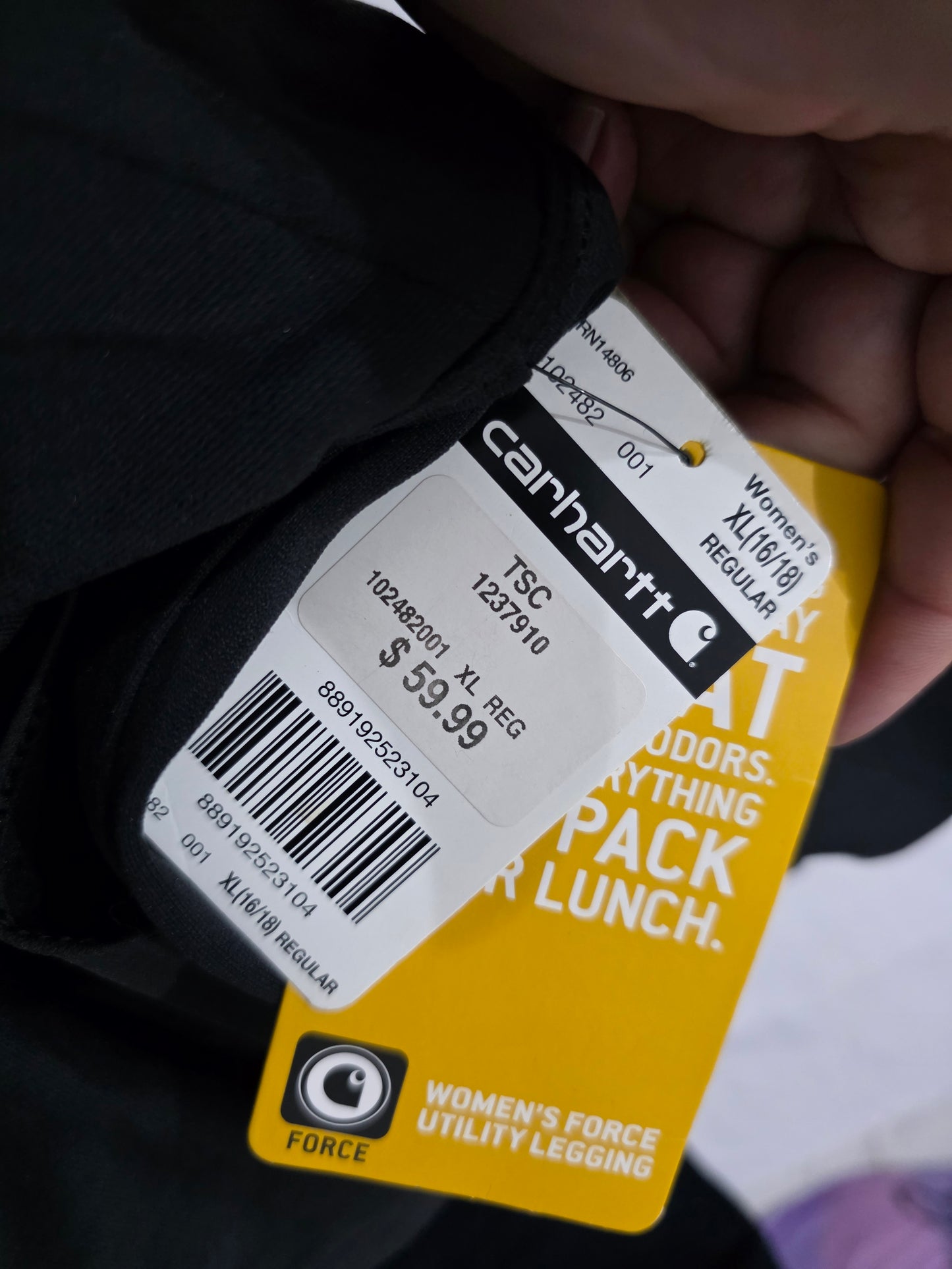 Pantalon Carhartt Xgrande Xl 18 Negro Slimfit Mujer