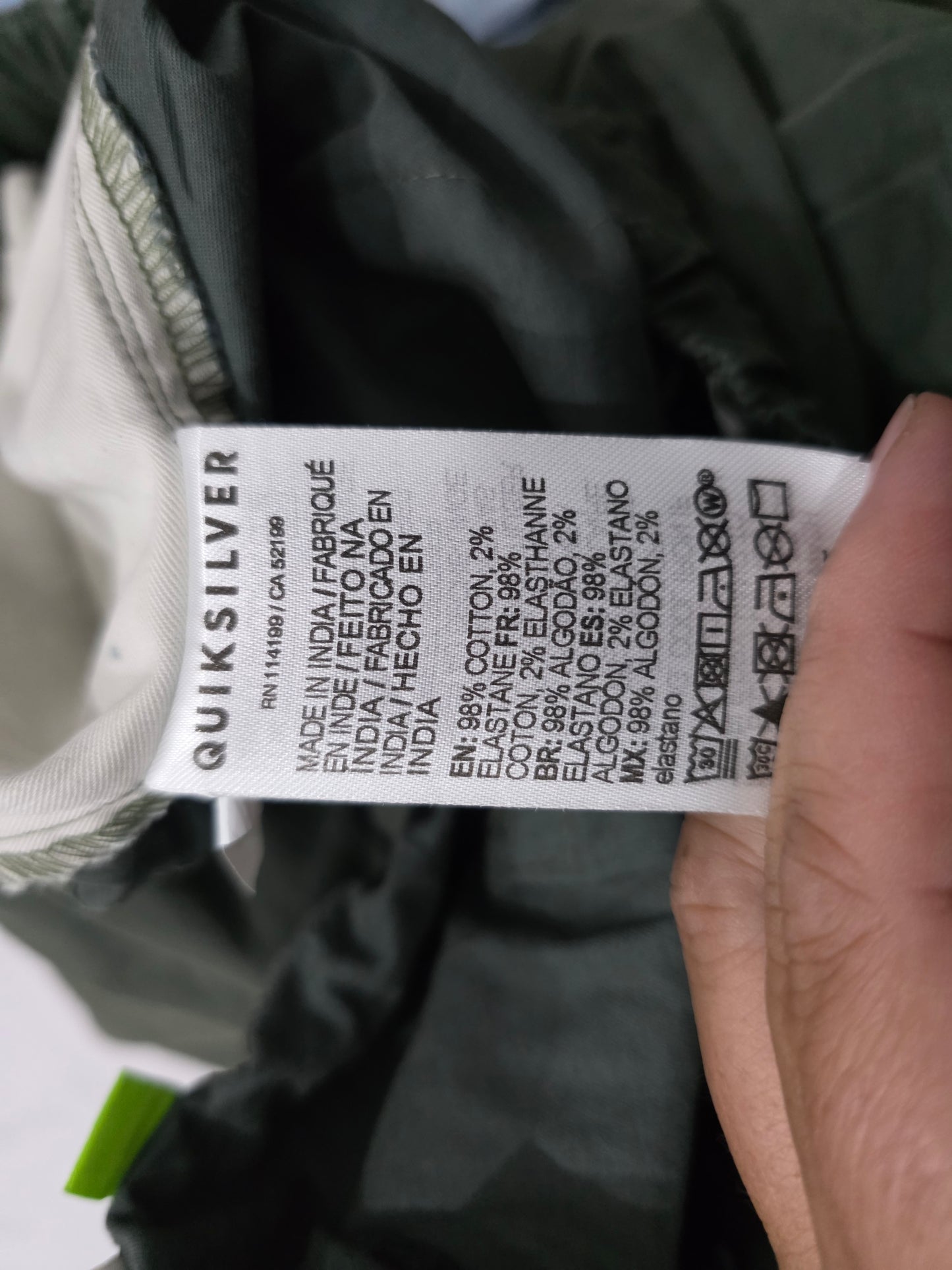 Pantalon Quiksilver Grande L Verde