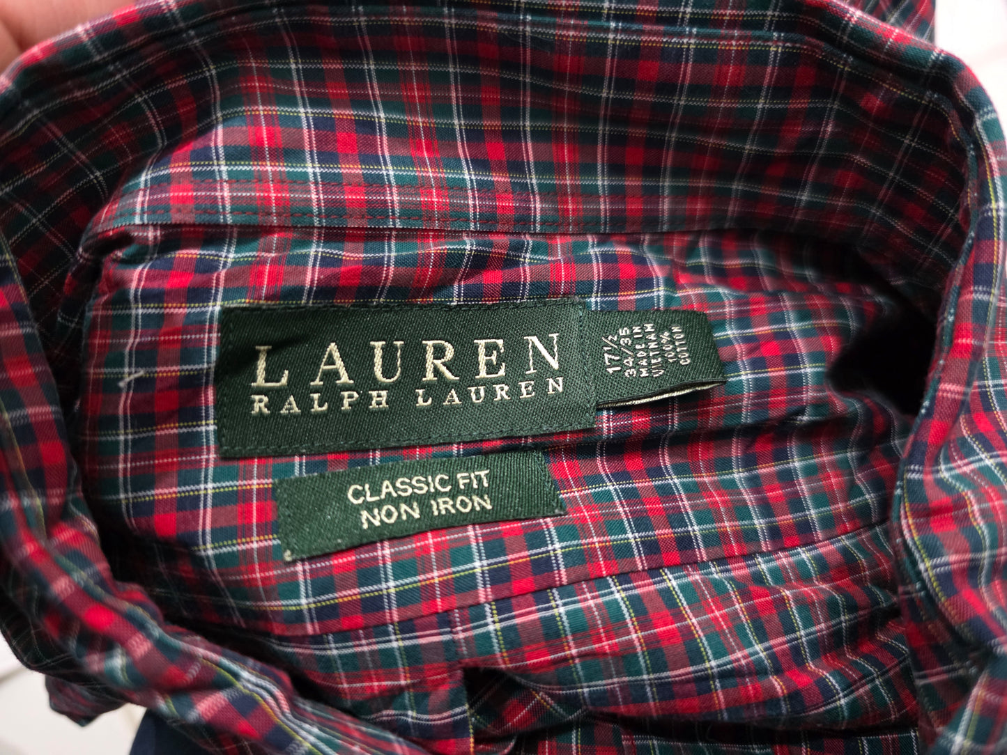 Camisa Ralph Lauren Xgrande 17 1/2 34-35 Classic Fit Cuadro