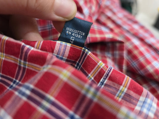 Camisa Ralph Lauren 2xl Classic Fit Cuadro Rojo Pony Azul