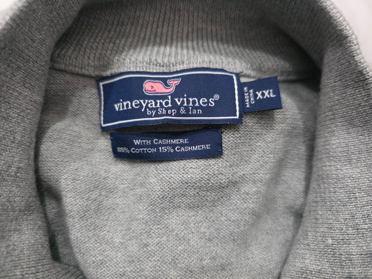 Sueter Vineyard Vines 2xl Gris Cierre Corto Cashmere Algodon