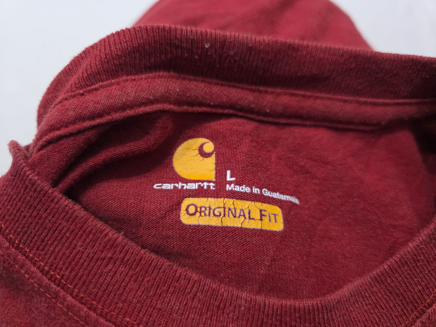 Playera Carhartt Grande L Rojo Intenso Original Fit