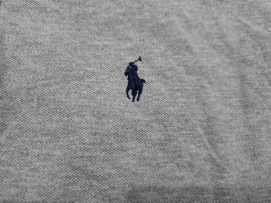 Playera Polo Ralph Laurenn Grande Classic Fit Gris Pony Azul