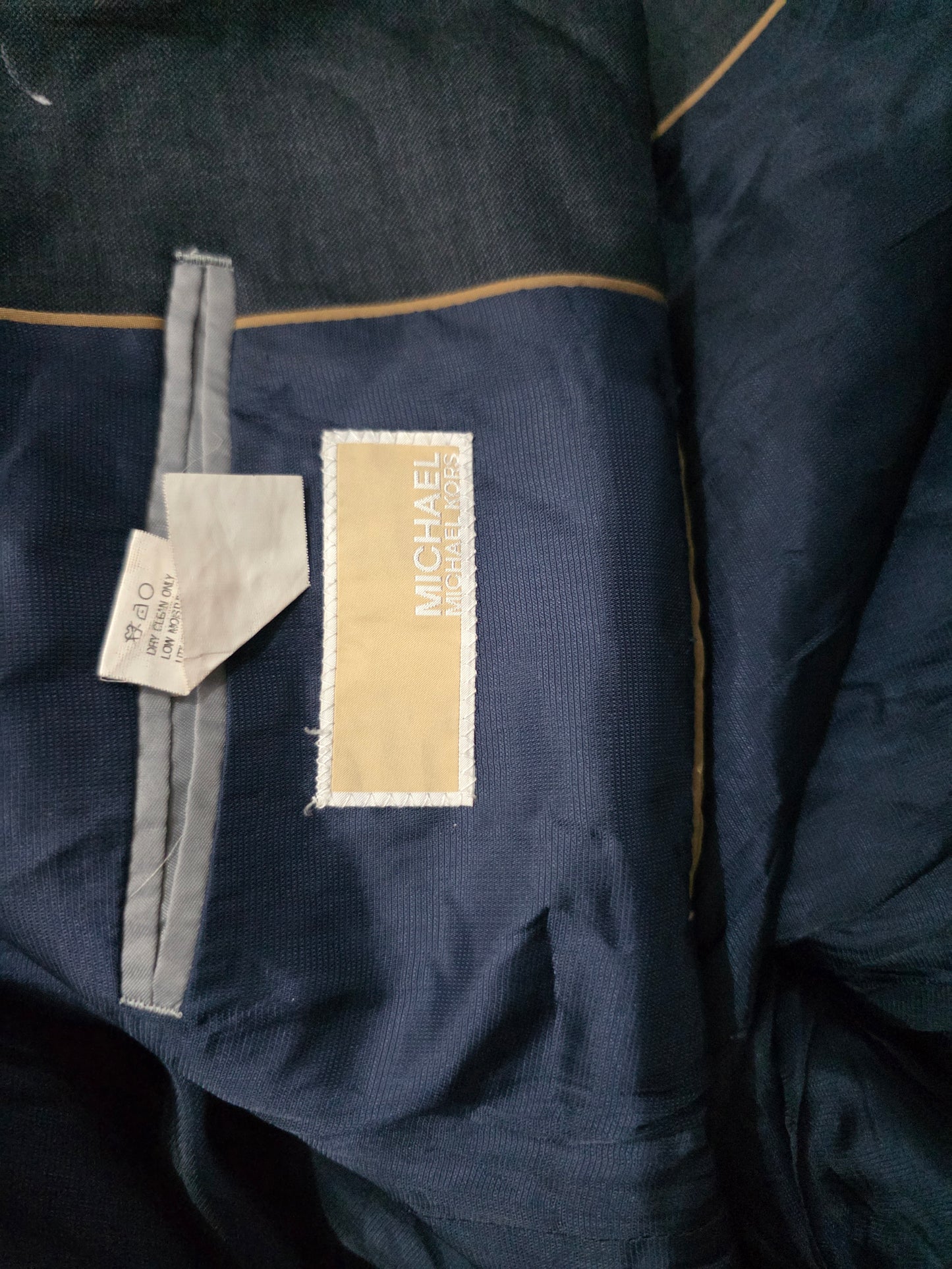 Saco Michael Kors 43l Azul Grisaceo Azul Lisa 43r