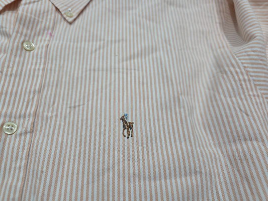 Camisa Ralph Lauren Xgrande Xl 17-35 Lineas Naranja