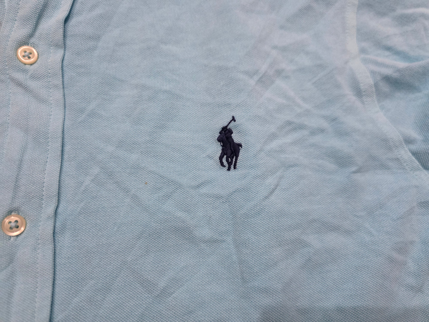 Camisa Ralph Lauren Xgrande Xl Azul Claro Featherweight Mesh