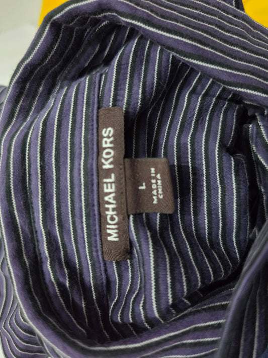 Playera Polo Michael Kors Grande L Morado Lineas