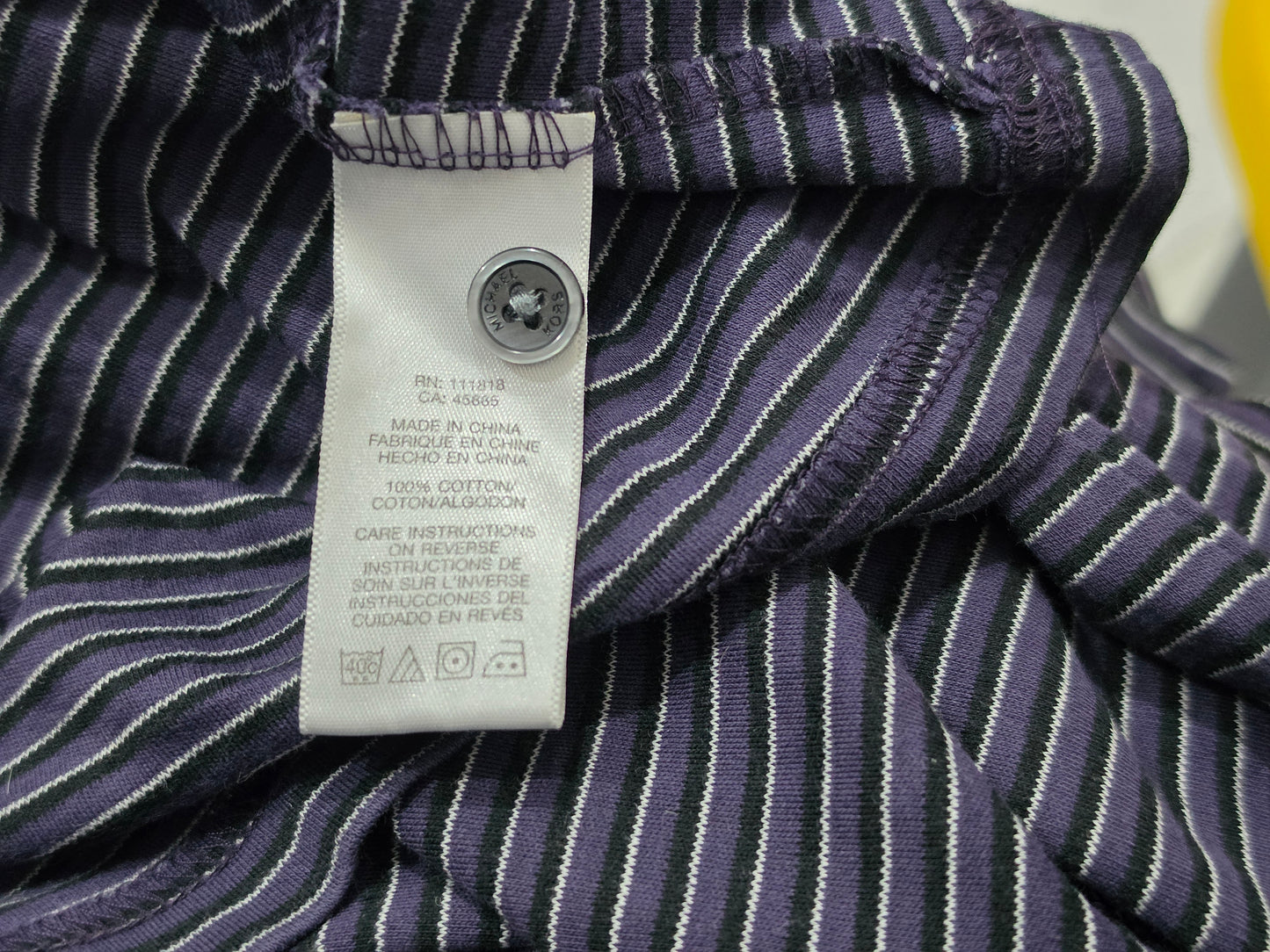 Playera Polo Michael Kors Grande L Morado Lineas