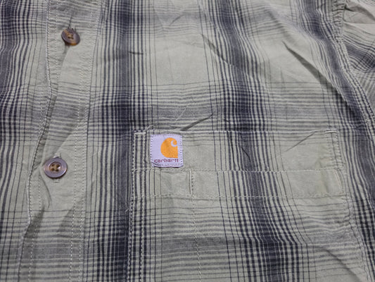 Camisa Manga Corta Carhartt Grande L Verde Cuadro