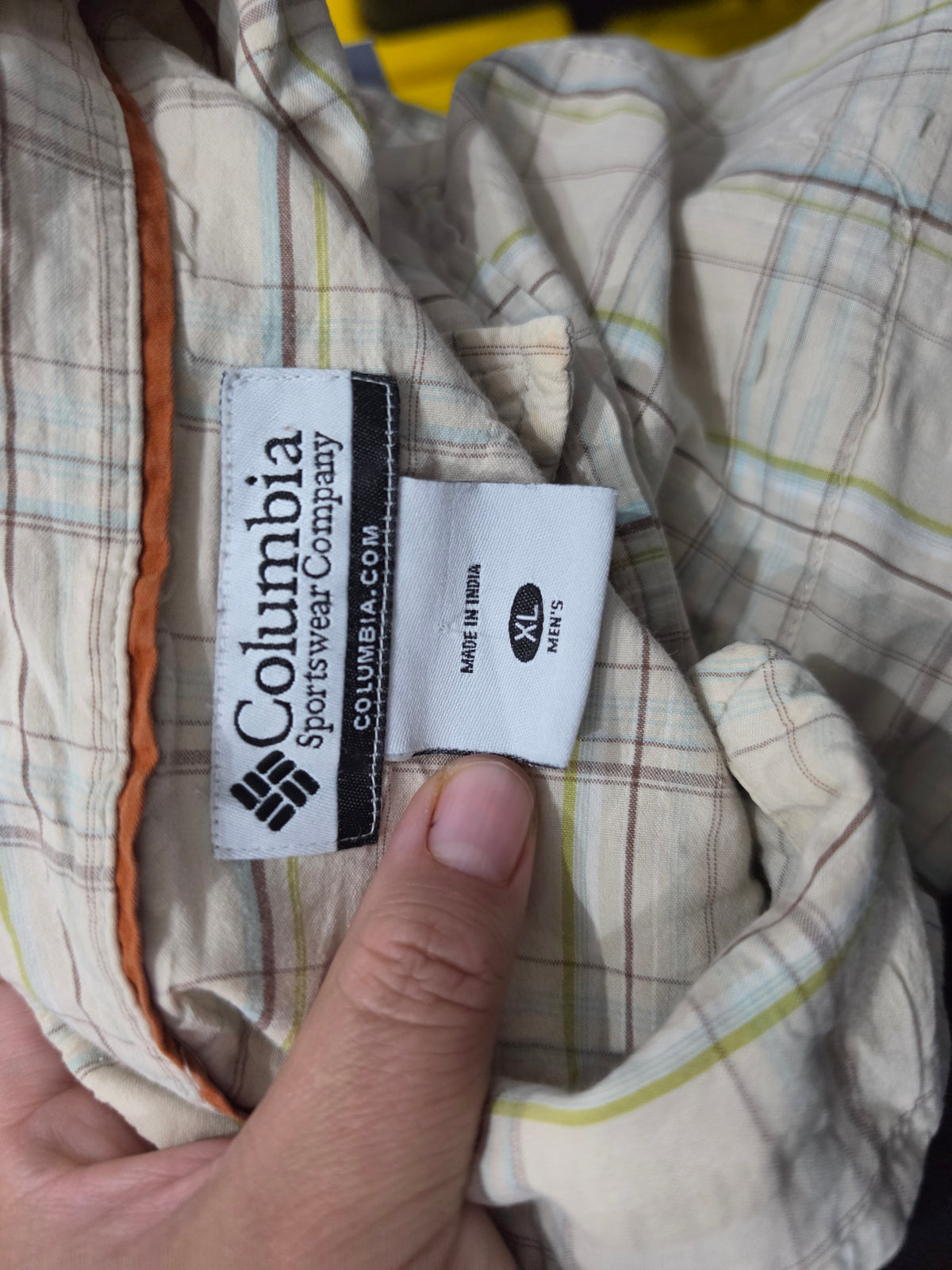 Camisa Manga Corta Columbia Xgrande Xl Cafe Cuadro