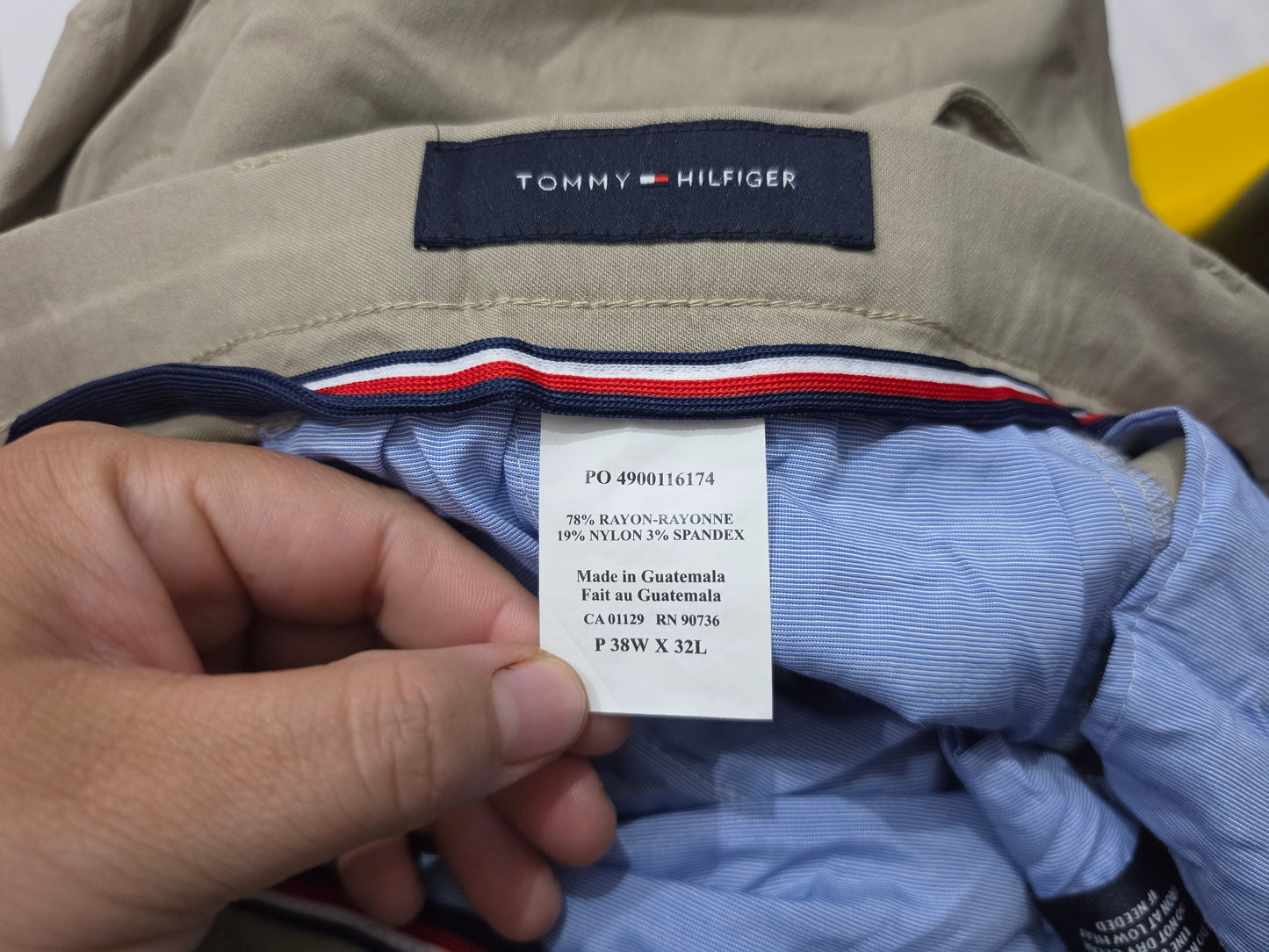 Pantalon Tommy Hilfiger 38x32 Slimfit Stretch Cafe