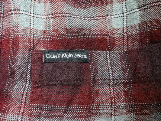 Camisa Calvin Klein Chico S Cuadro Vino