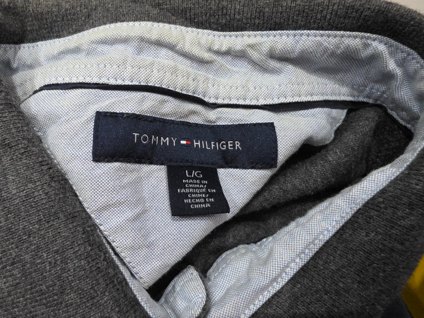 Playera Polo Tommy Hilfiger Grande L Gris
