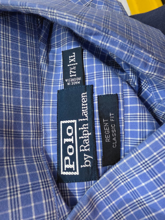 Camisa Ralph Lauren Xgrande 17 1/2 Azul Cuadro