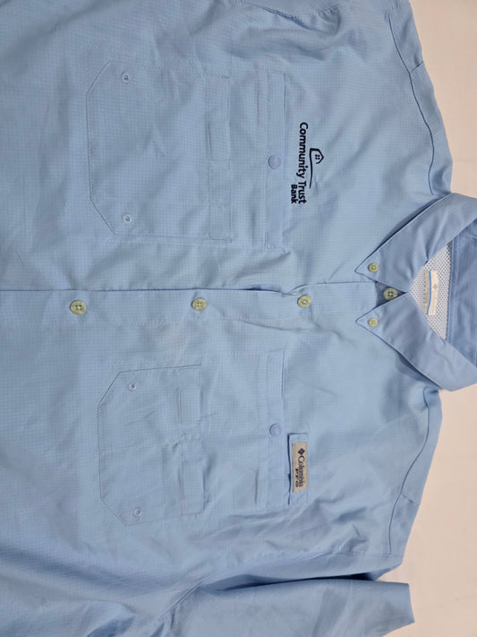 Camisa Manga Corta Columbia Xgrande Xl Azul Claro