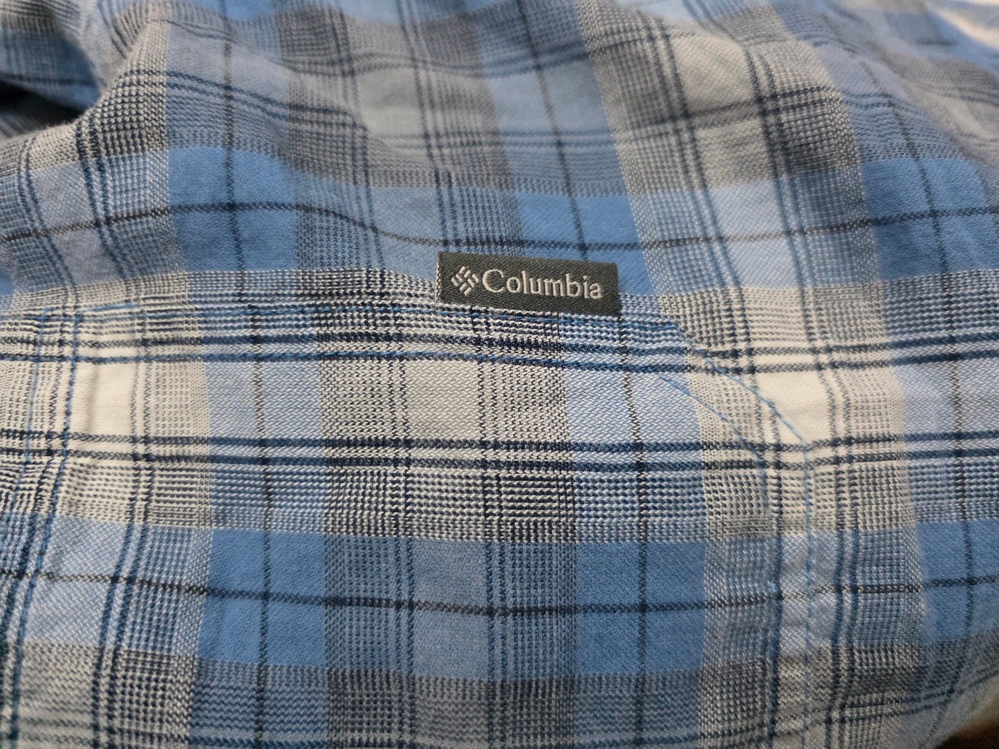 Camisa Columbia 2xl Azul Cuadro
