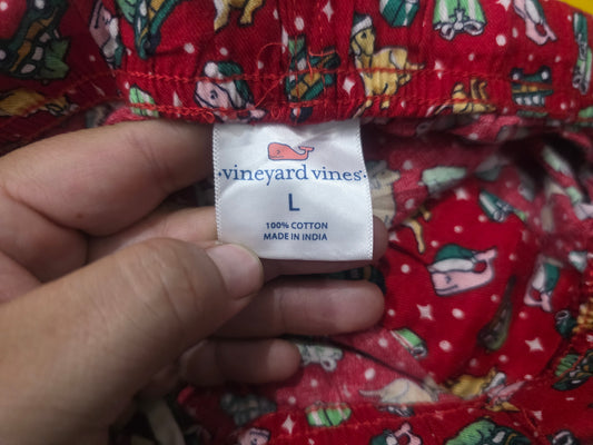 Pijama Vineyard Vines Grande L Navidad Rojo (Usado)