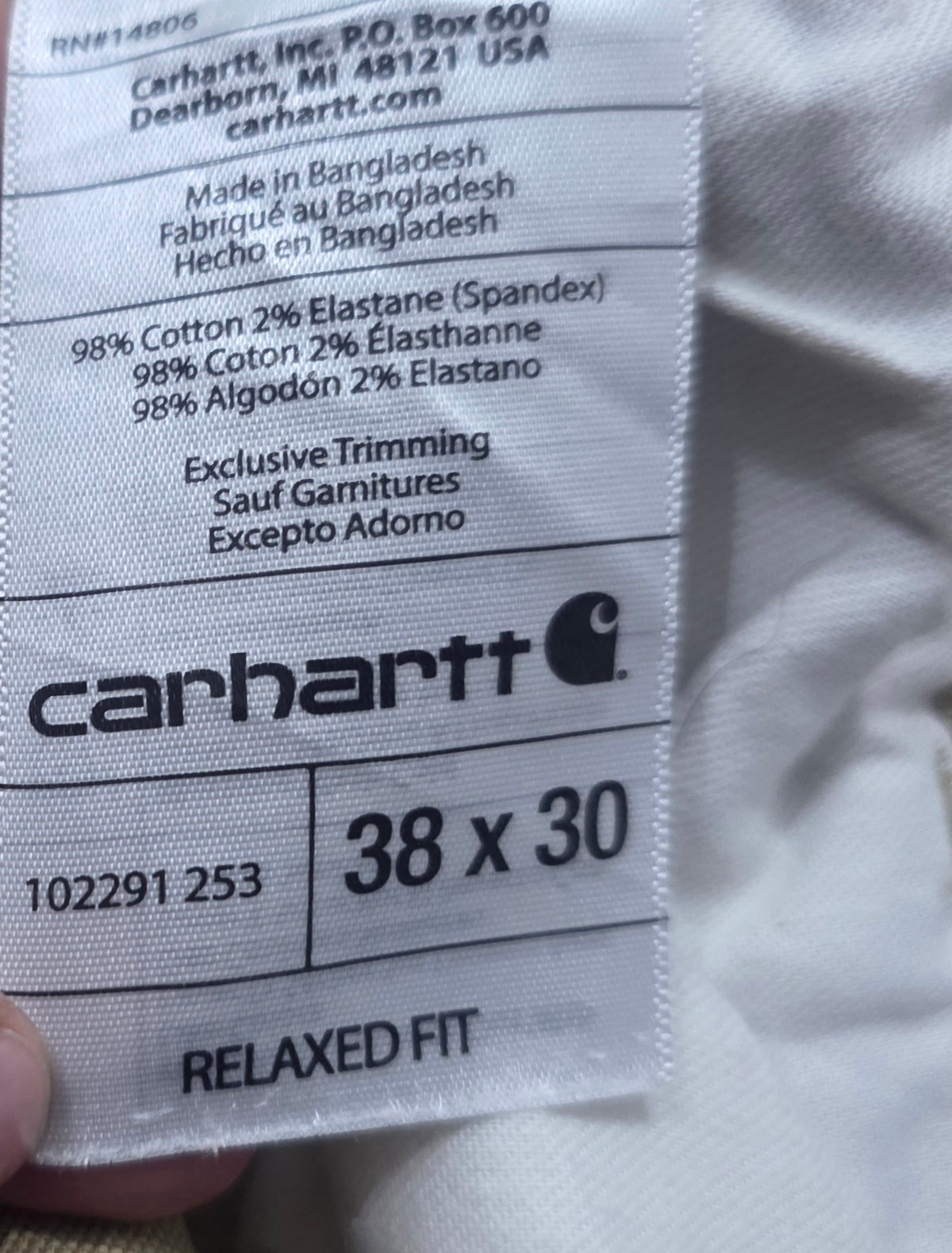Pantalon Relaxed Fit Carhartt 38x30 Café (Usado)