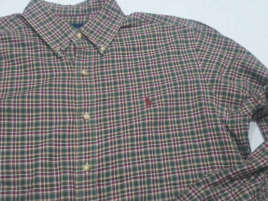 Camisa Classic Fit Ralph Lauren Mediana M Verde Vino Cuadro (Usado)