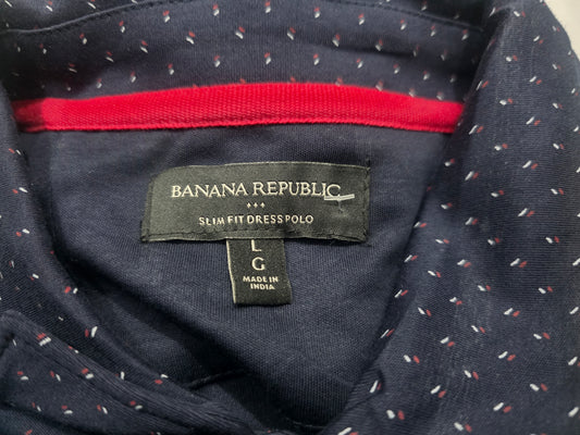 Playera Polo Slimfit Banana Republic Grande L Azul (Usado)