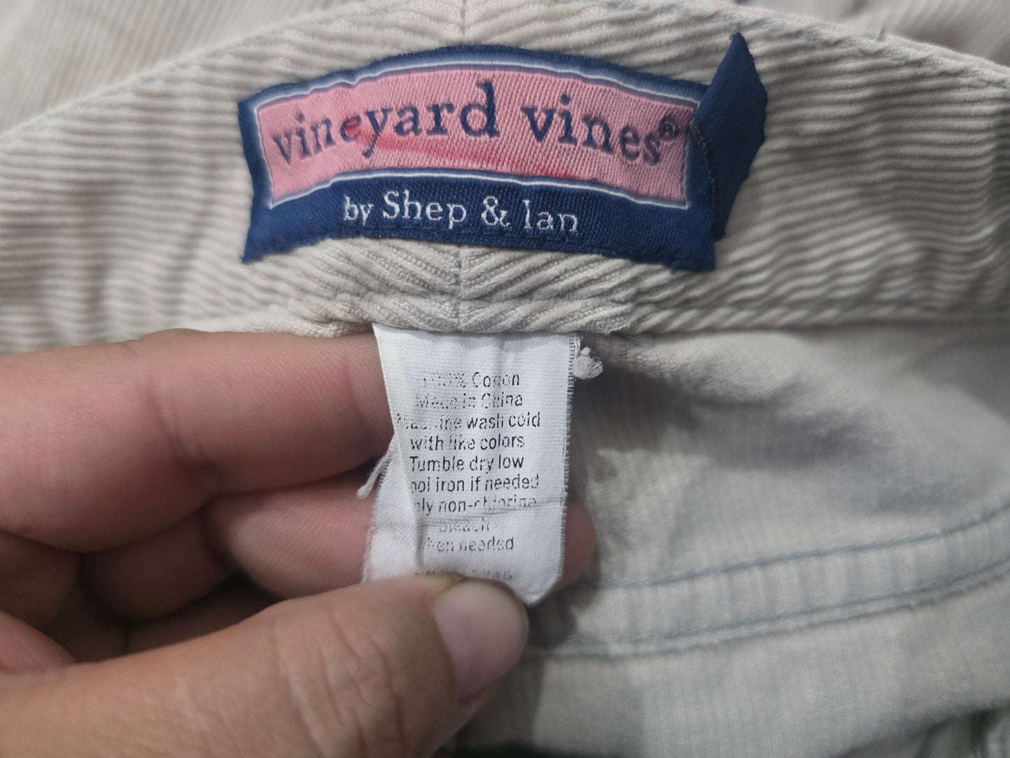 Pantalon Vineyard Vines 38x30 Beige Pana Recto (Usado)