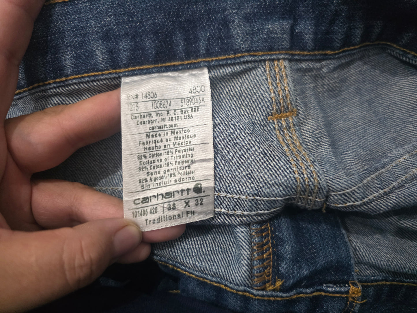 Pantalon Carhartt 38x32 Traditional Fit Azul (Usado)
