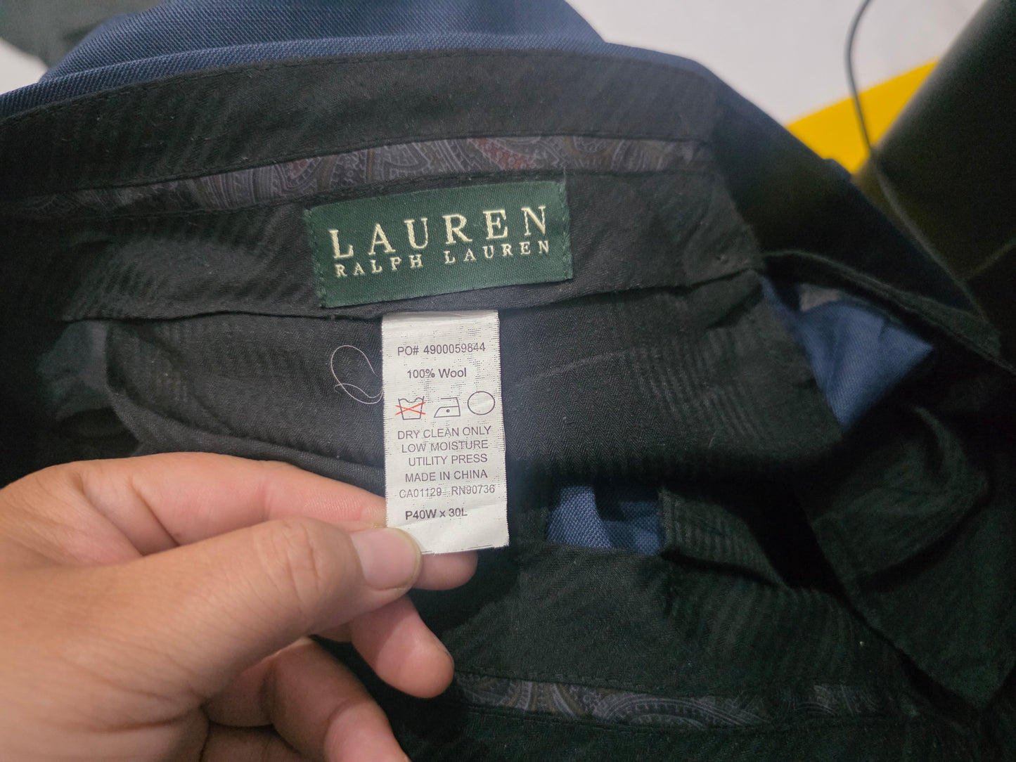 Pantalon Ralph Lauren 40x30 Recto Azul Vestir (Usado)