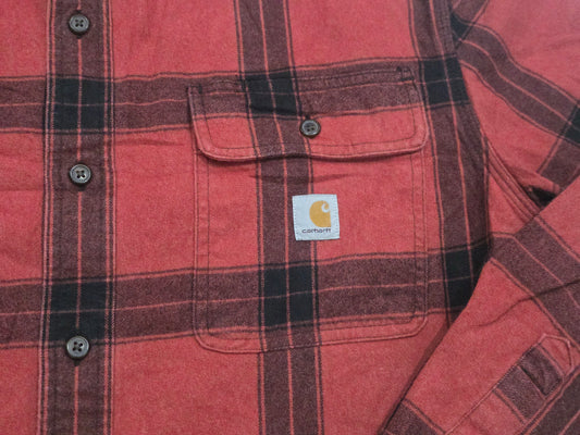 Camisa Carhartt Mediana M Loose Fit Cuadro Rojo Franela (Usado)