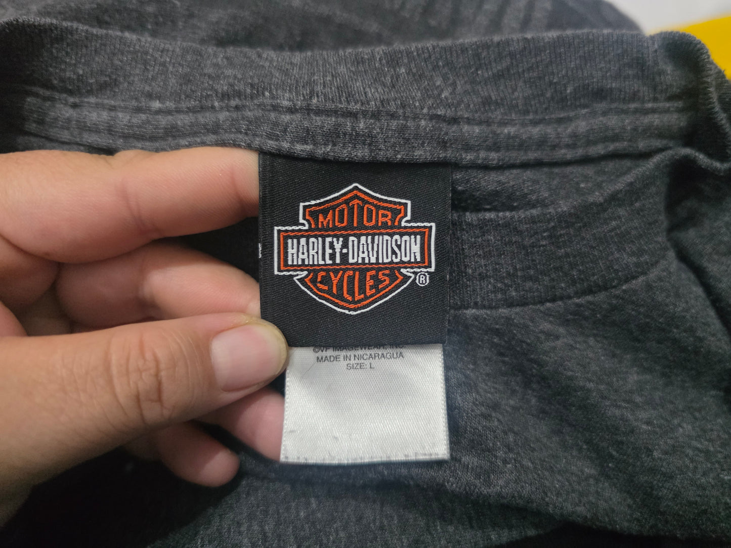 Playera Manga Larga Harley Davidson Grande L Gris (Usado)