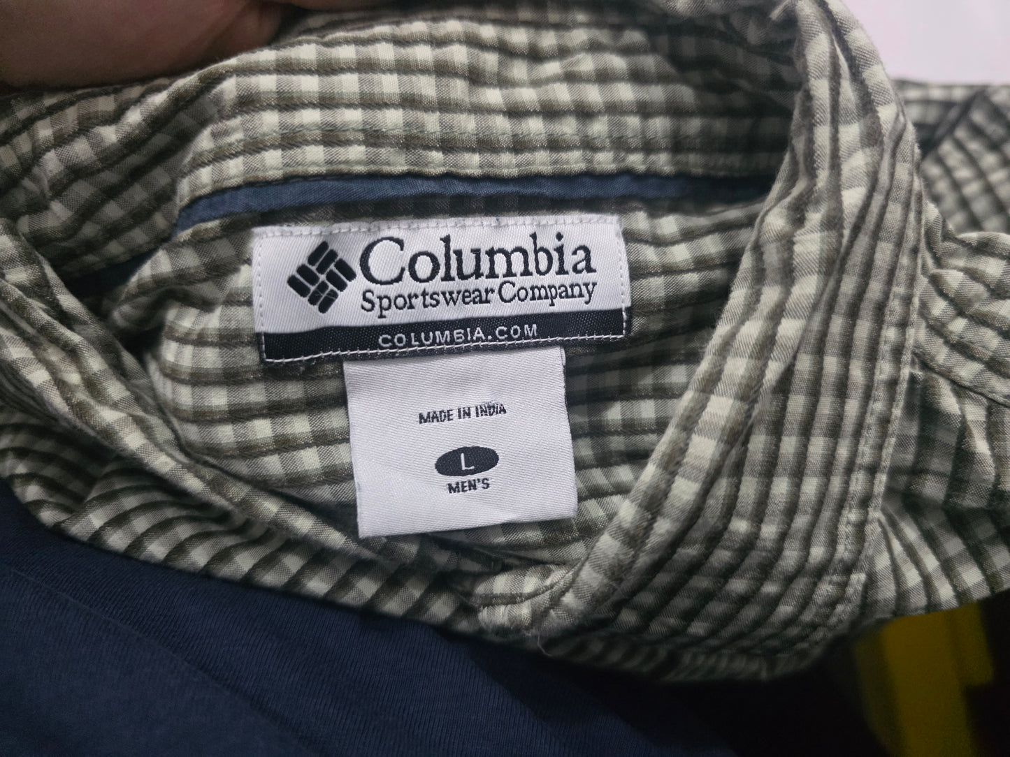 Camisa Columbia Grande L Cuadro Verde Y Blanco (Usado)