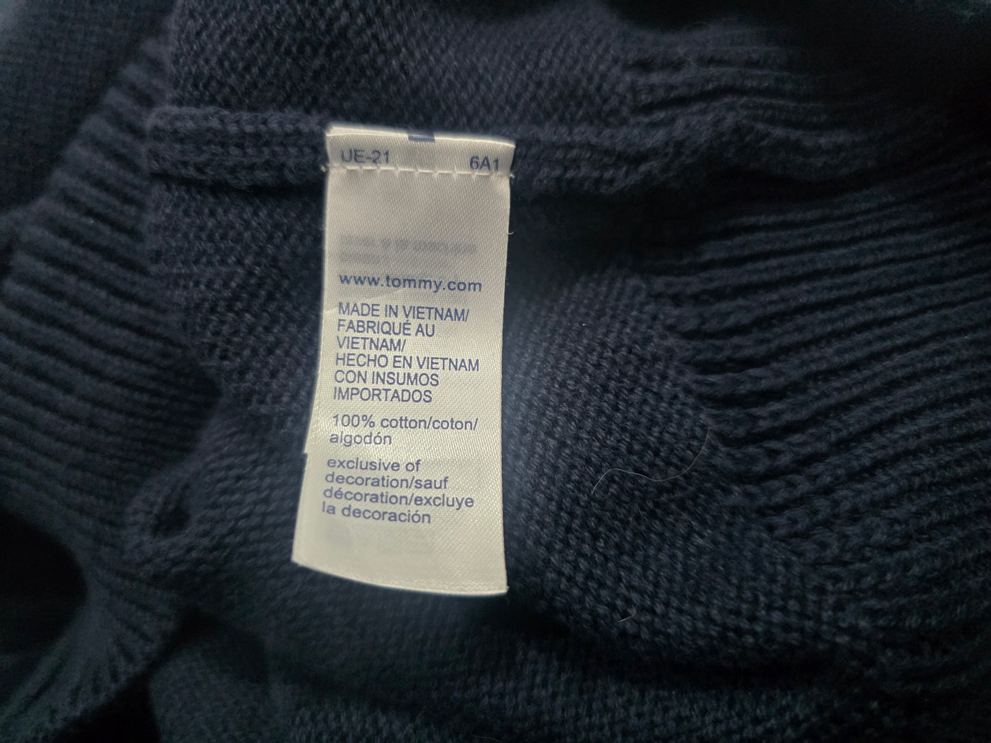 Sueter Tommy Hilfiger 2xl Azul Cierre (Usado)